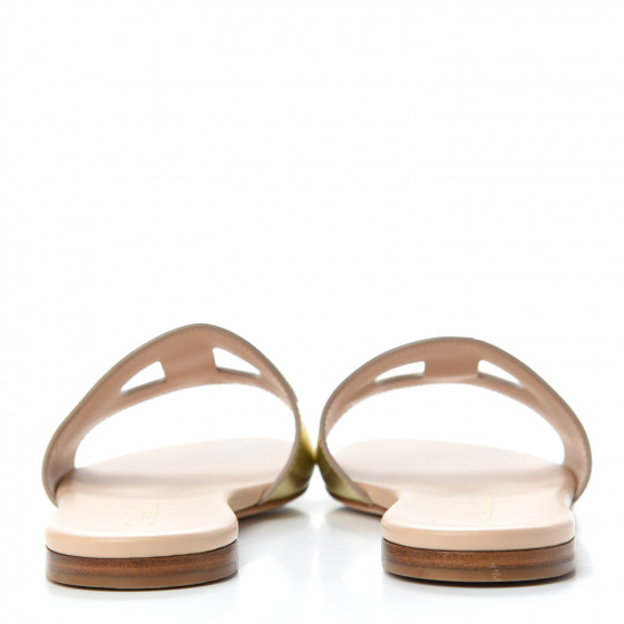 【幸福感♪】DIOR D-Club スライド/ミュール CHRISTIAN DIOR Metallic Calfskin D-Club Mule Sandal 37 Light