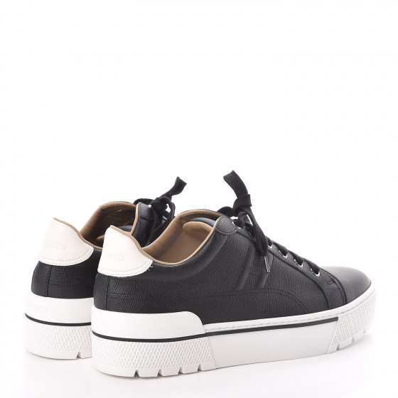 HERMES Epsom Womens Voltage Sneakers 39.5 Black 458363