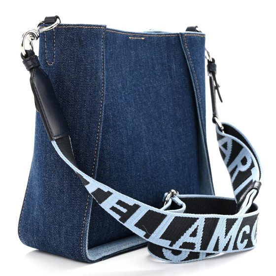 ★Stella McCartney★ ECO DENIM ショルダーバッグ Stella McCartney Blue Denim Embossed Logo Mini Crossbody Bag