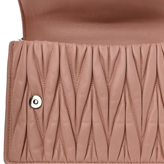 MIU MIU Nappa Matelasse Crystal Embellished Lady Shoulder