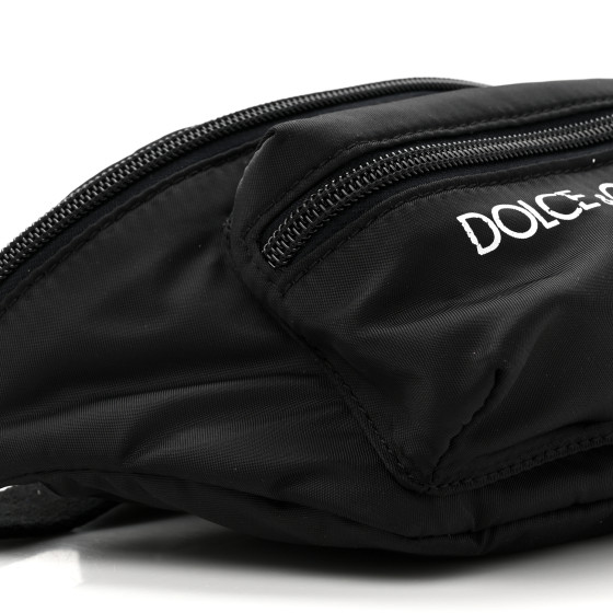DOLCE GABBANA Nylon Logo Belt Bag Black 1502220 | FASHIONPHILE