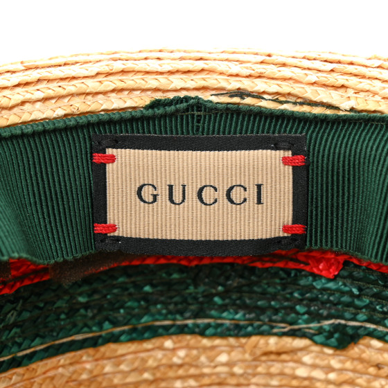 GUCCI Abaca Straw Web Fedora Hat XS 1489070 | FASHIONPHILE