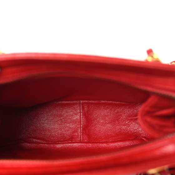 【CHANEL】CC diamond-quilted tassel crossbody bag★シャネル CHANEL Lambskin Diamond Quilted CC Tassel Crossbody Bag Red