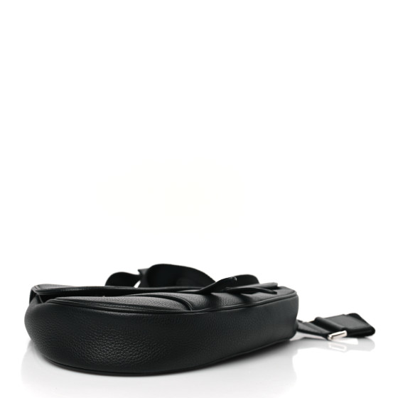 Dior ディオール CHRISTIAN DIOR Grained Calfskin Mens Saddle Bag Black