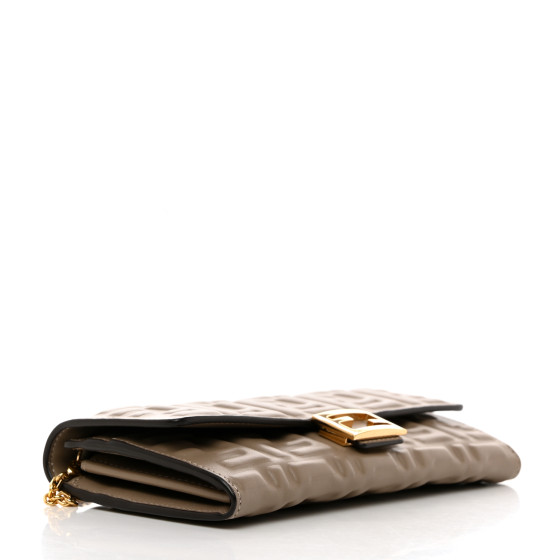 FENDI Nappa Matisse FF Embossed Continental Wallet On Chain