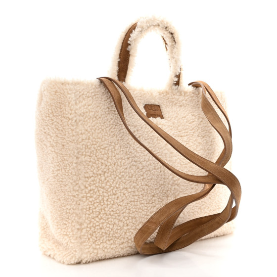 【TELFAR x UGG】 Small Shopping Bag Natural TELFAR X UGG Suede Shearling Medium Shopping Bag Natural