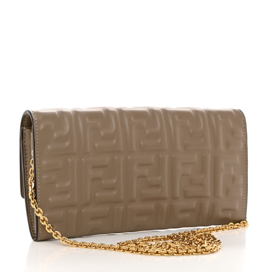 長財布 Fendi Wallet On Chain Fendigraphy Wallet On Chain Fabric Brown | Fendi