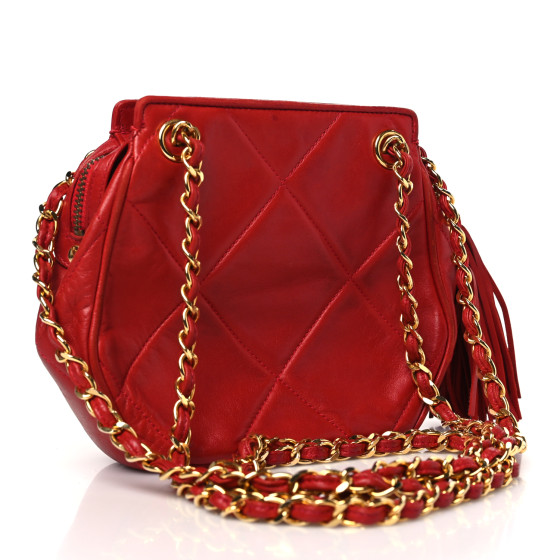 【CHANEL】CC diamond-quilted tassel crossbody bag★シャネル Rare Chanel Clutch Waist Vintage Diamond CC Tassel Quilted