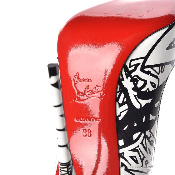 Christian Louboutin アートプリント ハイヒール 38 CHRISTIAN LOUBOUTIN Calfskin WallGraf So Kate 120 Pumps 38