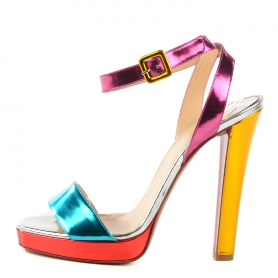 CHRISTIAN LOUBOUTIN Metallic Specchio Calf Echasse 120