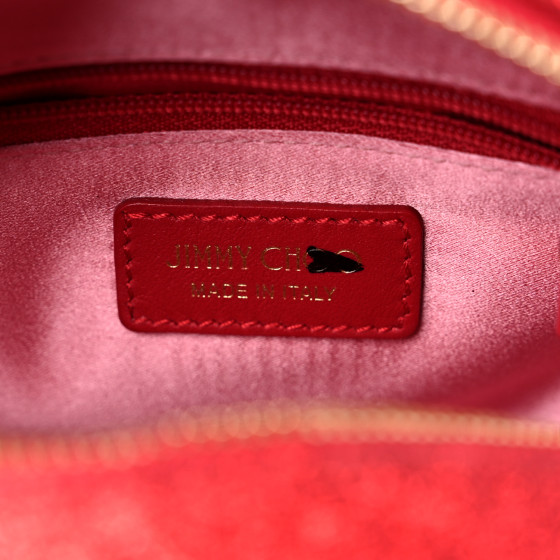 JIMMY CHOO Glitter Round Crossbody Red 1312186 | FASHIONPHILE