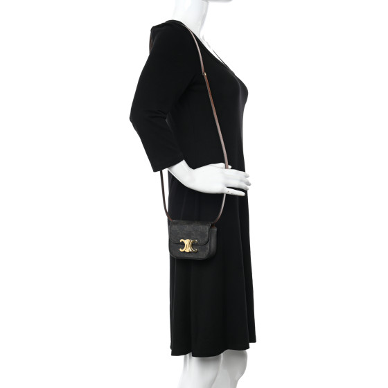 [Celine] ★大人気★ Mini Claude in Triomphe Canvas ★関税無 MINI CLAUDE IN TRIOMPHE CANVAS and calfskin - TAN | CELINE