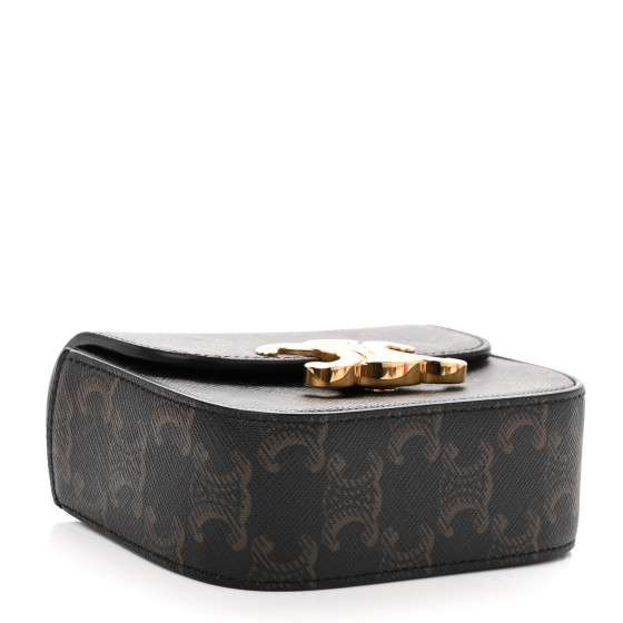 CELINE Triomphe Canvas Calfskin Mini Claude Tan 1311336