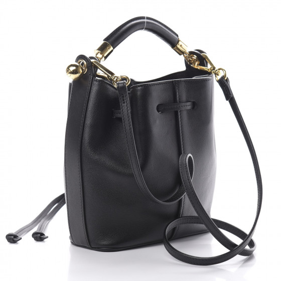 CHLOE Calfskin Gala Small Bucket Bag Black 628917 | FASHIONPHILE