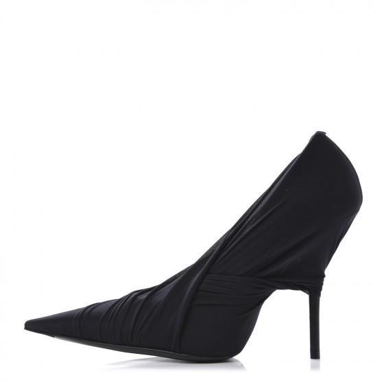 BALENCIAGA Jersey Crepe Drape Knife Pointed Pumps 38.5 Black