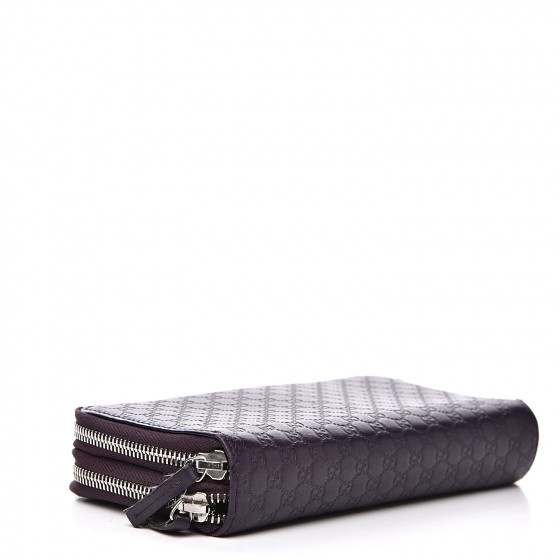 GUCCI Microguccissima Zip Around Wallet Purple 543603