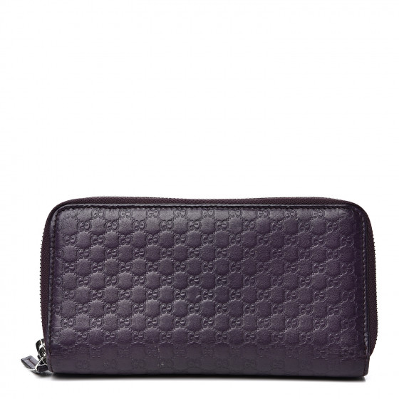 GUCCI Microguccissima Zip Around Wallet Purple 543603