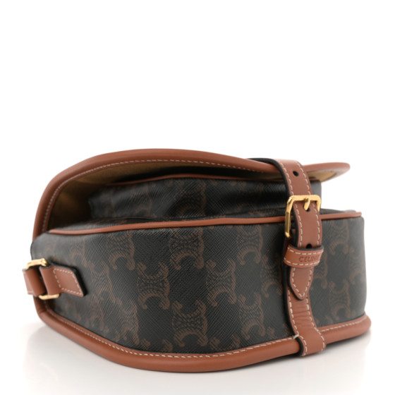 CELINE Triomphe Canvas Medium Folco Bag Tan 1662983