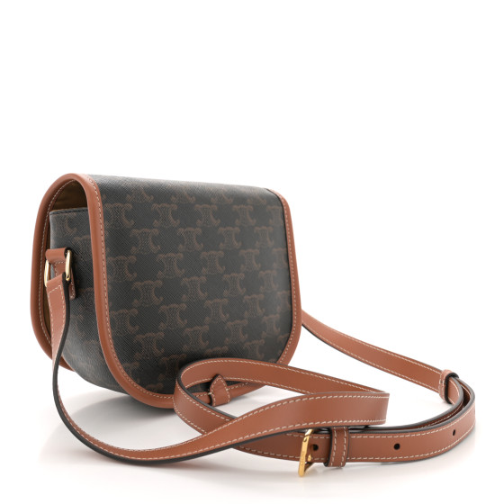 CELINE Triomphe Canvas Medium Folco Bag Tan 1662983