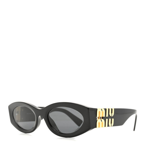 MIU MIU Acetate Oval Glimpse Sunglasses SMU11W Black 1660943
