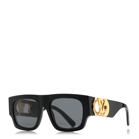 LOUIS VUITTON Acetate LV Link Square Sunglasses Z1478W Black