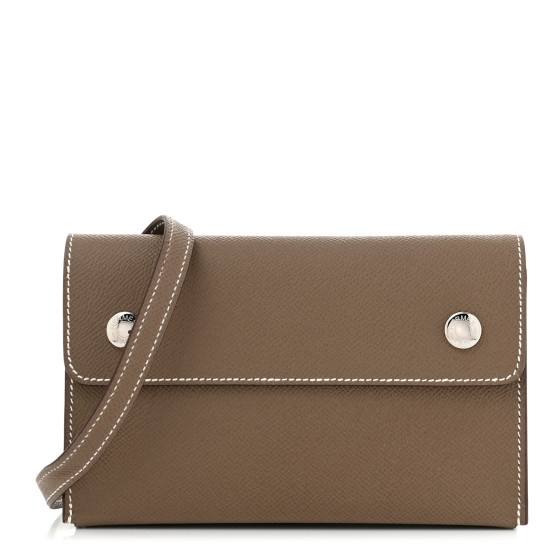 [HERMES]★Snap Wallet Cross Mini Bag★Etoupe HERMES Epsom Hermesnap Wallet Etoupe 1663947 | FASHIONPHILE