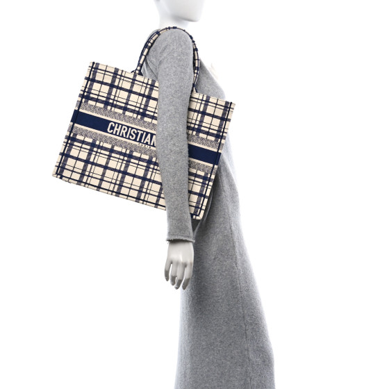 CHRISTIAN DIOR Canvas Embroidered Large Check'n'Dior Book