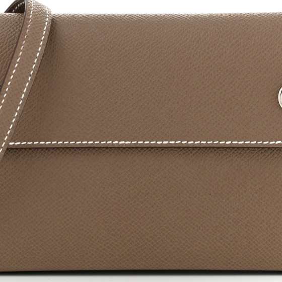 HERMES Epsom Hermesnap Wallet Etoupe 1663947 | FASHIONPHILE