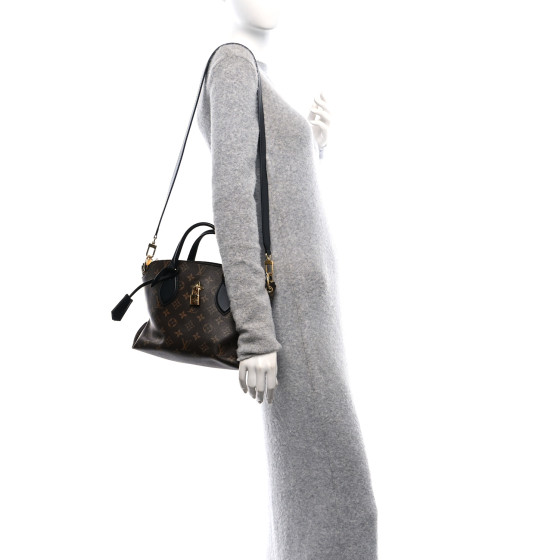 LOUIS VUITTON Monogram Flower Zipped Tote PM Black 1657404