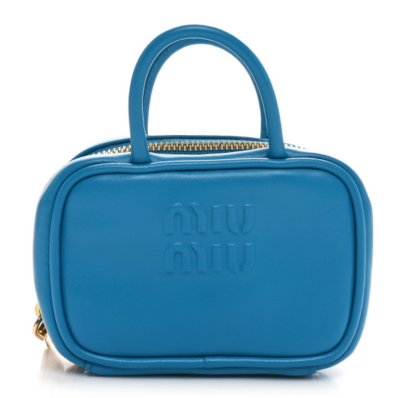 miumiu ファーバッグ ブルー MIU MIU Calfskin Micro Beau Bag Voyage Blue 1661271