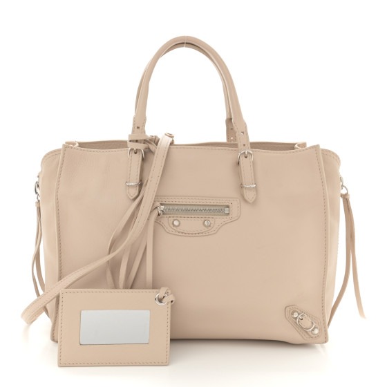 BALENCIAGA ペーパー　バッグ BALENCIAGA Grained Calfskin Gold Metallic Edge Hardware