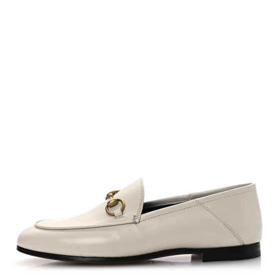 GUCCI ホワイトオレンジ パンプス GUCCI Calfskin Womens Jordaan Loafers 35.5 Mystic White