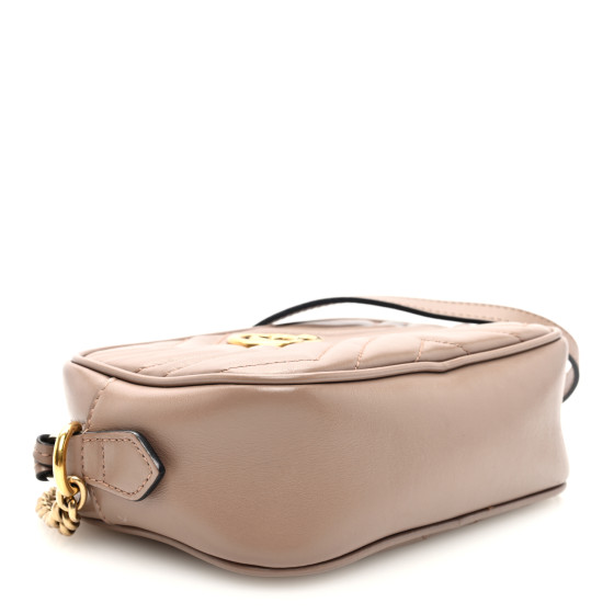 GUCCI Calfskin Matelasse Mini GG Marmont Chain Shoulder Bag