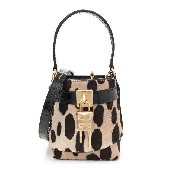 GIVENCHY バッグ GIVENCHY Pony Calfskin Micro Leopard Print Shark Lock Bucket