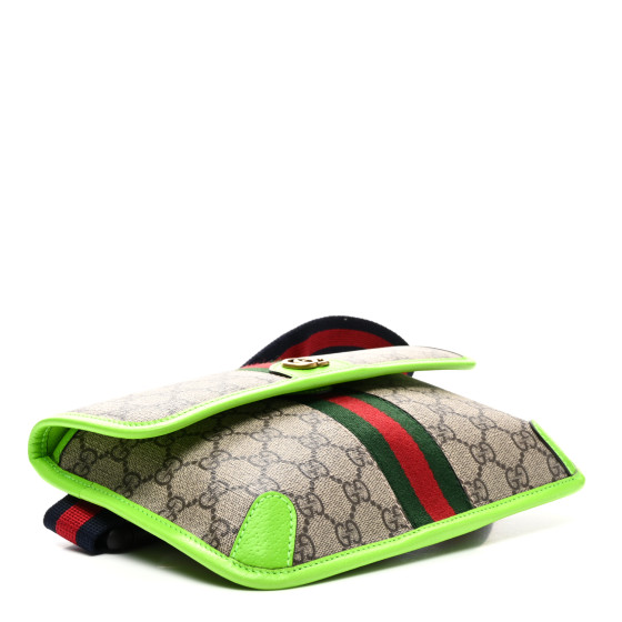 GUCCI GG Supreme Monogram Web Small Ophidia Belt Bag Beige
