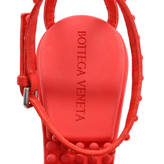 BOTTEGA VENETA Calfskin Dot Sandals 36.5 Red 1667065
