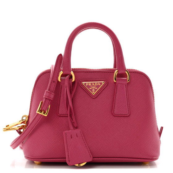PRADA Saffiano Lux Mini Promenade Tote Fuxia 1669841