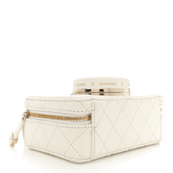 CHANEL Lambskin Quilted Coco Click Bag White 1667854