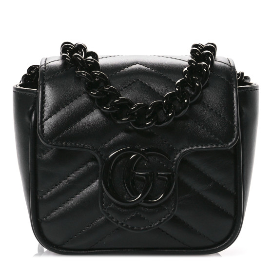 【関税&送料込】Gucci Black Leather Mini Marmont Gg Crossbod GG Marmont mini camera bag in black leather | GUCCI® US