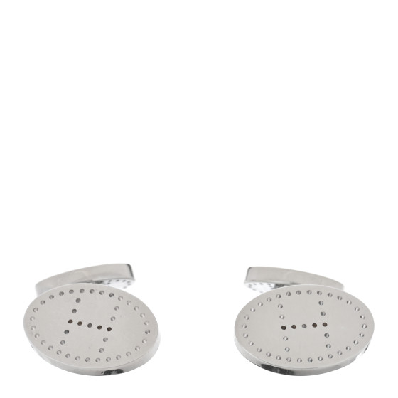HERMES Sterling Silver Oval Cufflinks 1659621 | FASHIONPHILE