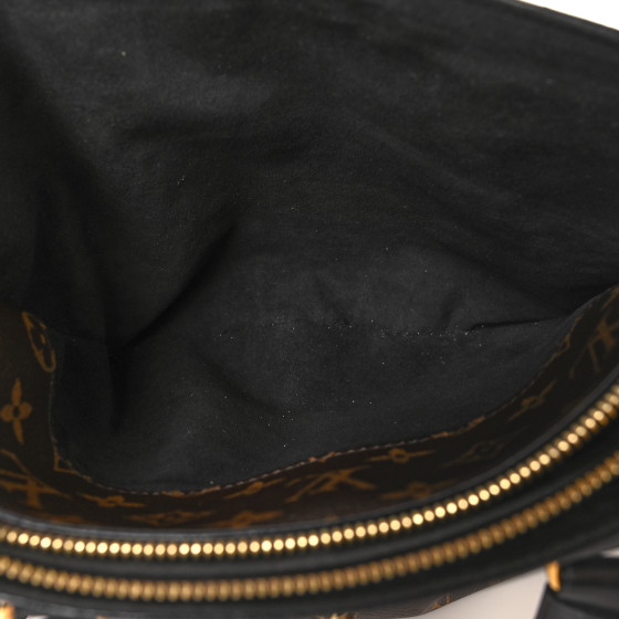LOUIS VUITTON Monogram Flower Zipped Tote PM Black 1657404