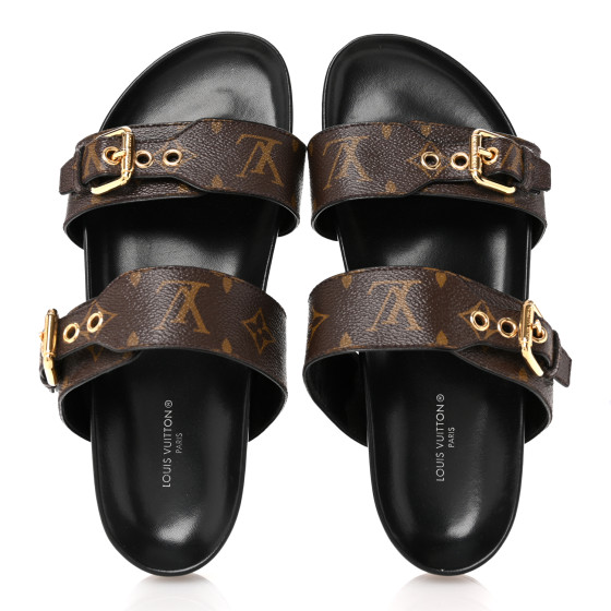 LOUIS VUITTON ミュール LOUIS VUITTON Monogram Bom Dia Mule Sandals 38 Black 1665746