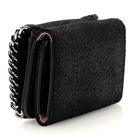 折りたたみ財布 Stella Mccartney Black Shaggy Deer Small Falabella Wallet Women Black Falabella Small Flap Wallet | Stella McCartney US