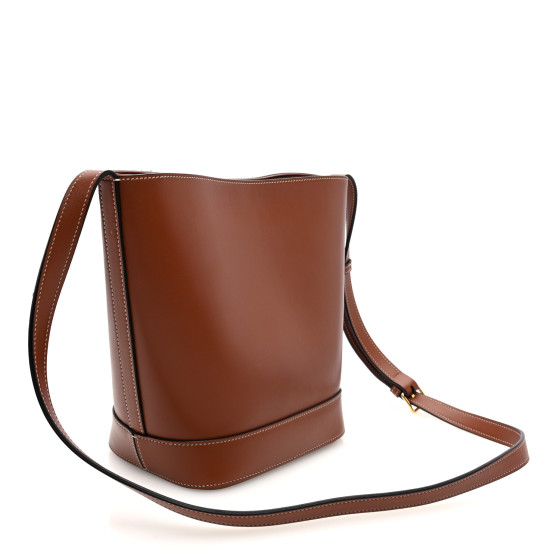 CELINE Smooth Calfskin Small Cuir Triomphe Bucket Bag Tan