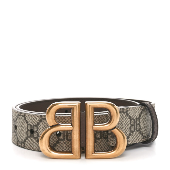 GUCCI X BALENCIAGA BB Supreme Monogram 40mm Belt 75 30 Beige