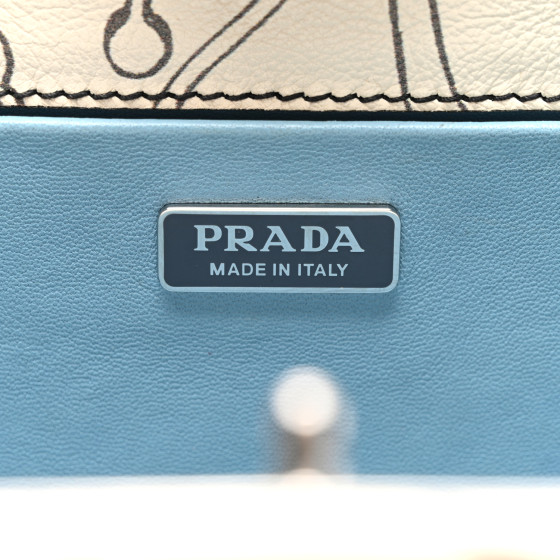 PRADA X JAMES JEAN Glace Calfskin Rabbit Print Shoulder Bag