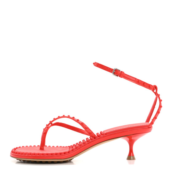 BOTTEGA VENETA Calfskin Dot Sandals 36.5 Red 1667065