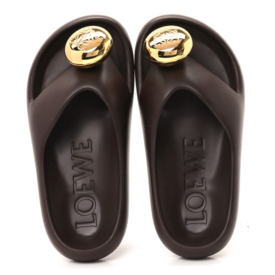 LOEWE Foam Rubber Paula's Ibiza Pebble Toe Post Sandals 36