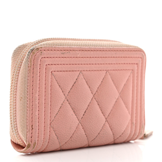 ◆送料込【CHANEL】シャネル Boy Zip Around 財布 Coin Purse Chanel Boy Zip Around Coin Purse Wallet Quilted Caviar Gold