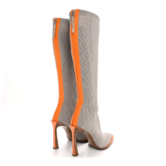 FENDI Technical 3D Mesh FFrame Tall Boots 37 Folk 1645532